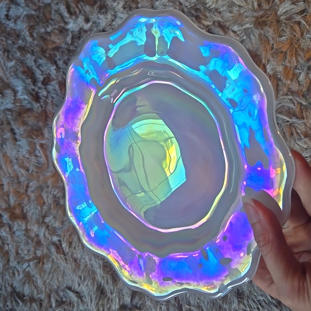 Iridescent Glass Art Plate